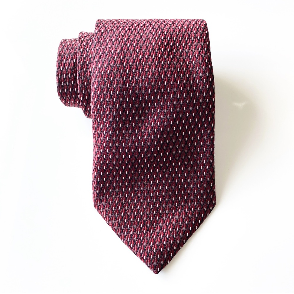 😊4/$20 Calvin Klein Red White Dot Silk Tie